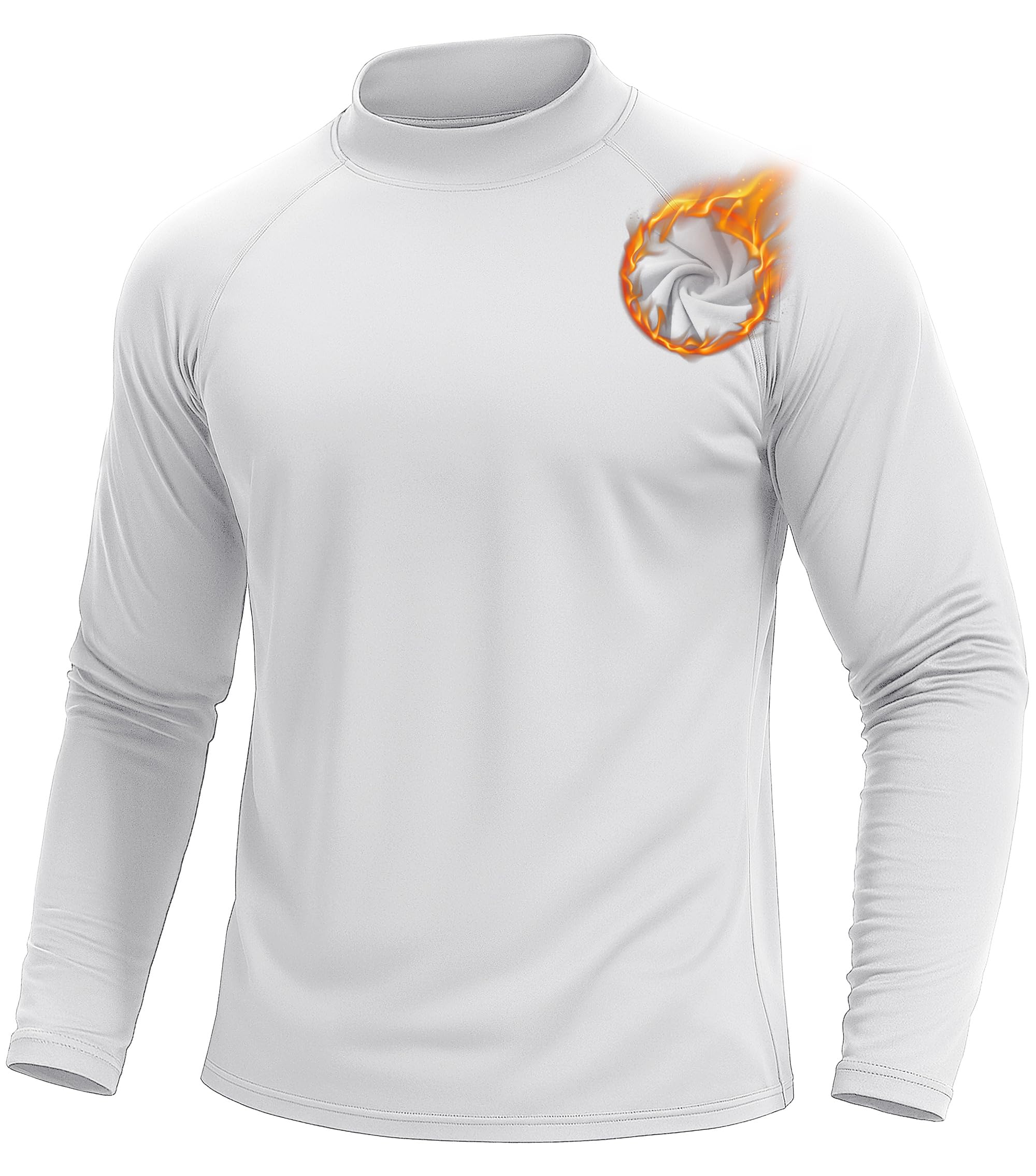 tacvasen Mens Thermal Fleece Shirt Mock Turtle Neck Base Layer Long Sleeve Athletic Warm Undershirt Winter Running Tops-picture-39