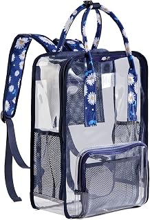 Clear backpack,VASCHY HeavyDuty Transparent See Through School Backpack BookBag