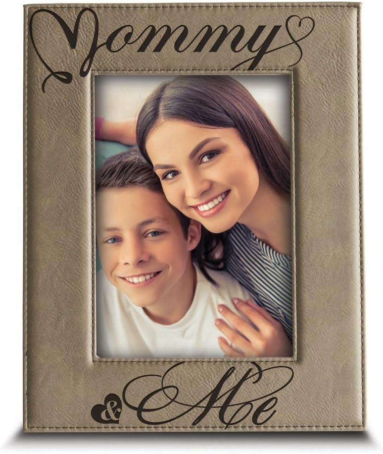 BELLA BUSTA " Mommy and Me Mom Picture FrameEngraved Leather Picture