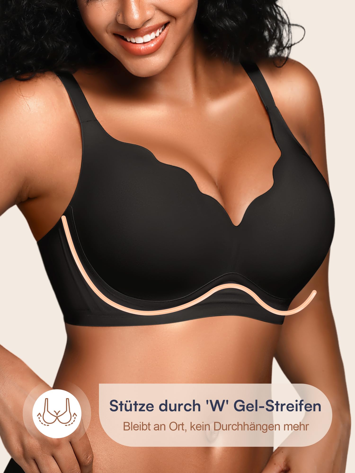 BH für Damen ohne Bügel mit Weicher Unterstützung, Bequeme Nahtlose Bralettes Gepolstert, Bügelloses Bustier Komfort BHS