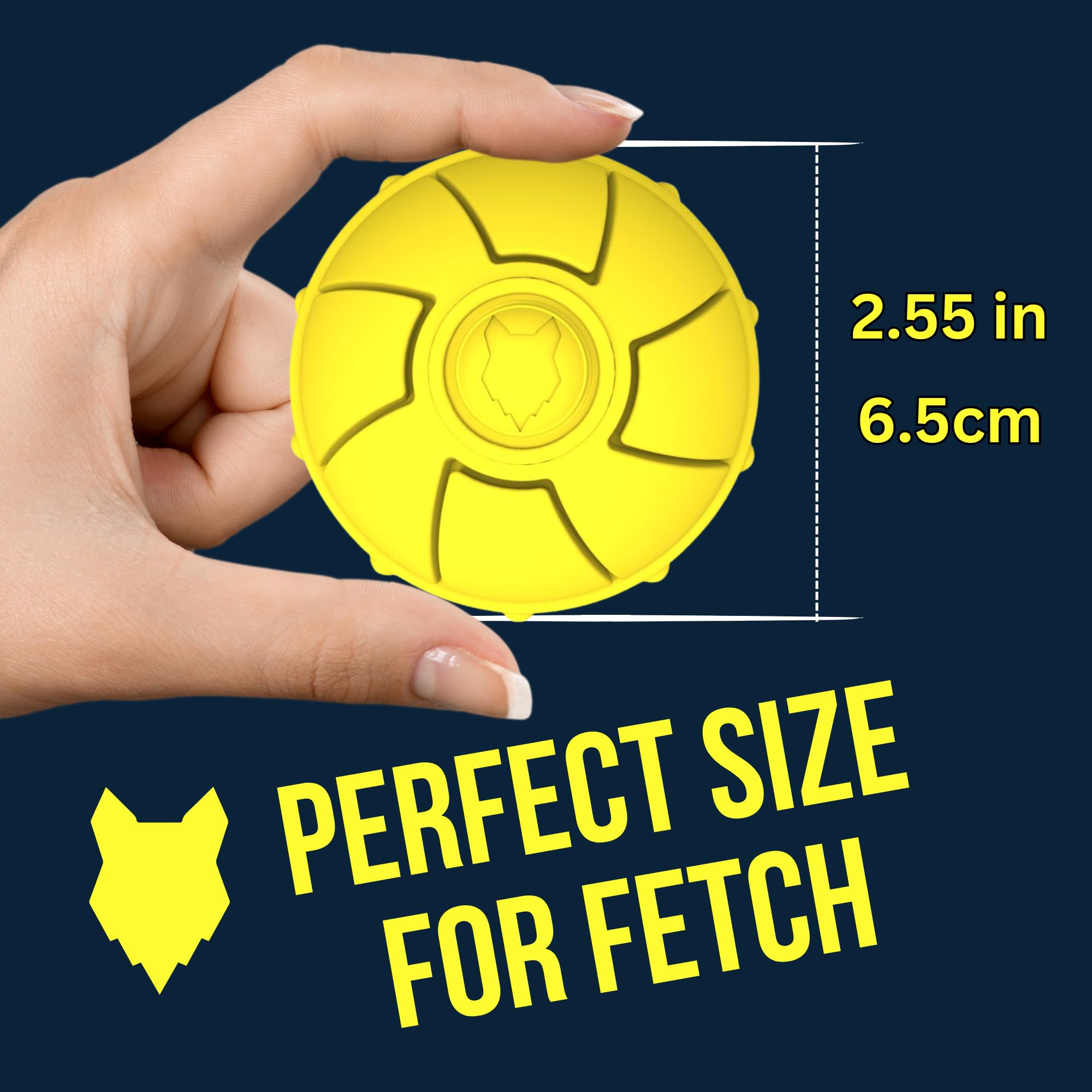 Fenrir, Dog Ball, High Bouncing Yellow Rubber Ball for Fetch & Recall, 2.5 Inch Durable Floating Dog Toy - Image 3