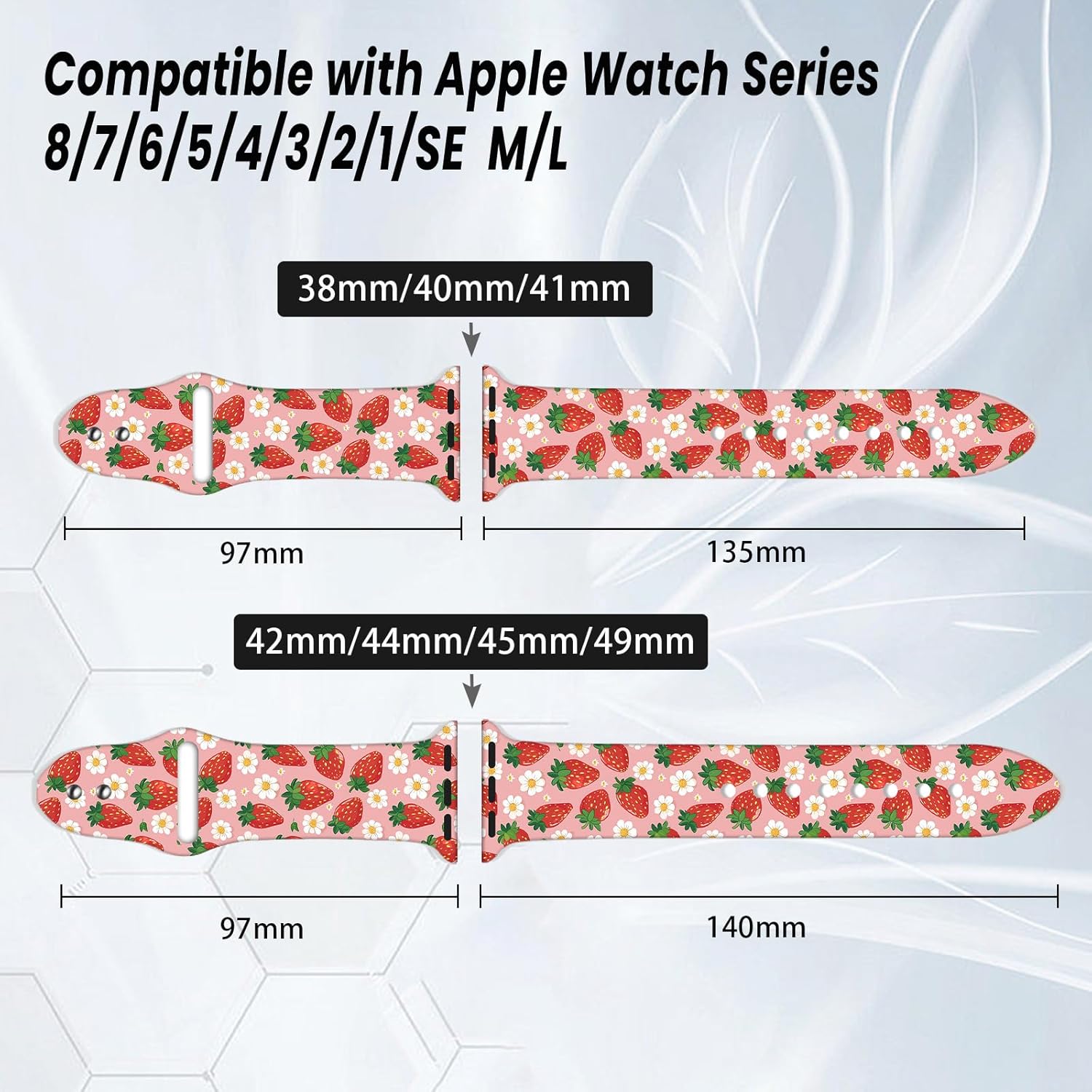 Watch Bands Compatible with Apple Watch 38mm 40mm 41mm 42mm 44mm 45mm 49mm for Women Men Silicone Wristbands Strap Replacement for IWatch Series SE 9 8 7 6 5 4 3 2 1 - Image 2