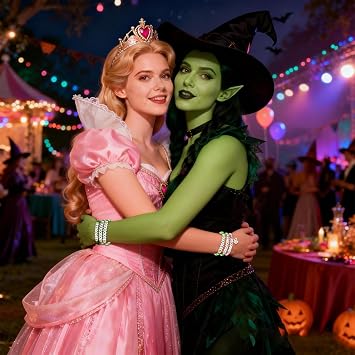 for Wicked-Bracelets Set - Witch-Hat & Crown-Charm Friendship Bracelet, Glinda-Elphaba Witch Merch Bracelet, Birthdays Party Favors Presents Accessories for Women Bff Couples Fans