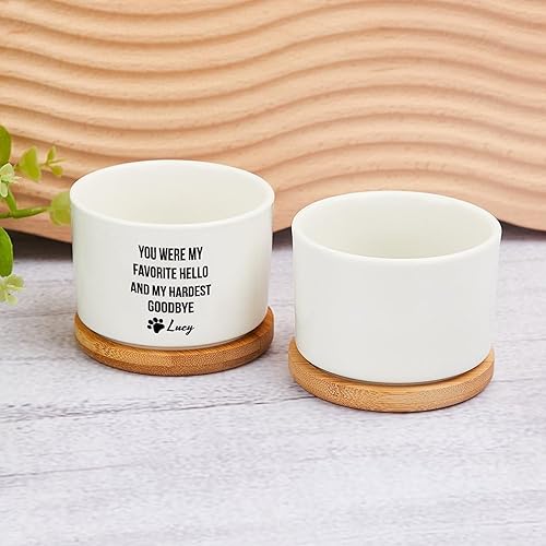 Miniatura 5 de Macetas conmemorativas personalizadas para mascotas, You were My Favorite Hello and My Hardest Goodbye - Macetas personalizadas para perros en