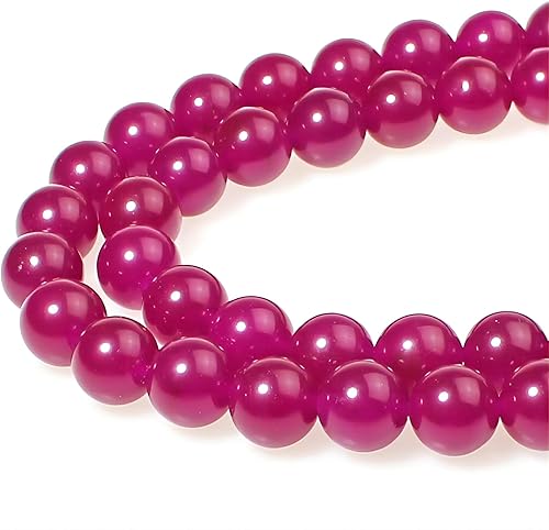 Miniatura 122 de MJDCB Natural Multicolor Volcanic Lava Stone Round Loose Stone Beads DIY for Jewelry Bracelet Making 15" (6mm, White)