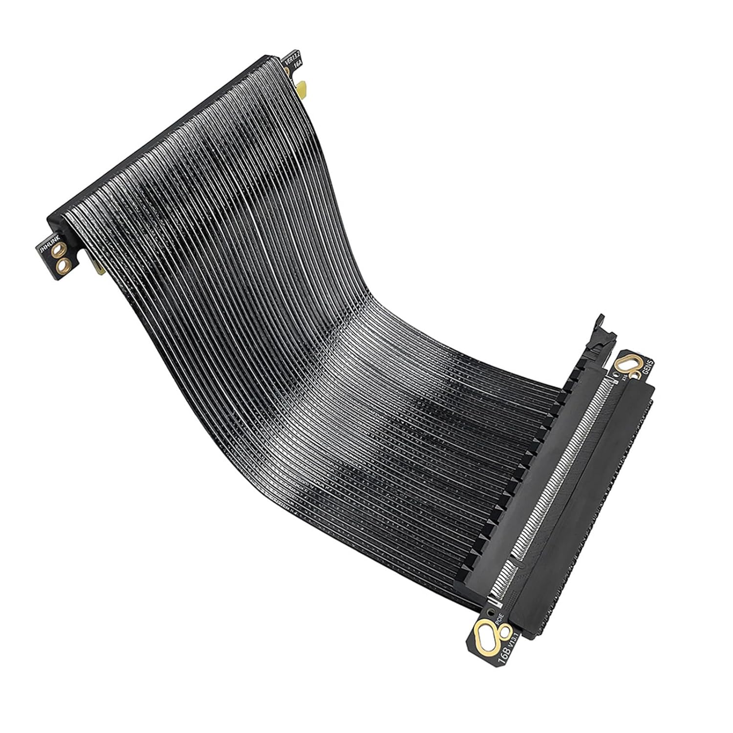 Thin 0.9mm PCIe 5.0 X16 Reverse Risers Cable Two Grounding Structure for GPU HDDs Expansion Cards Backs to Backs GPU Mounting Risers