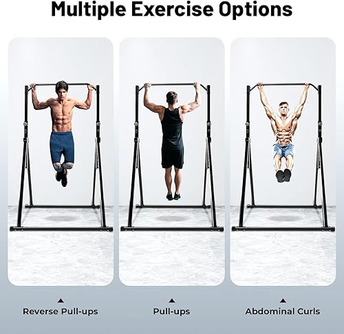 Miniatura 6 de Barra de dominadas, equipo de entrenamiento, soportes de inmersión, torre de potencia, barra de barbilla de pie independiente, altura ajustable,