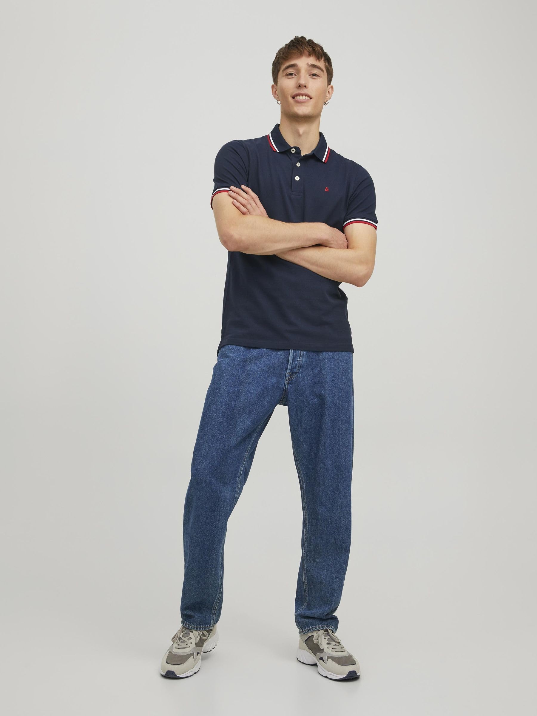 JACK & JONES Polo Plain Shirt Collar Polo
