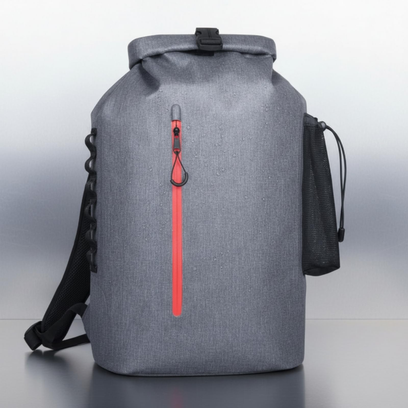 Gralara Outdoor Rucksack Wasserdicht Rucksack Tasche Daypack mit Rolltop IPX8 30L Cationisches Gewebe Mehrere Fächer Verstellbare Schultergurte Unterstützende, Grau, Grau, Einheitsgröße