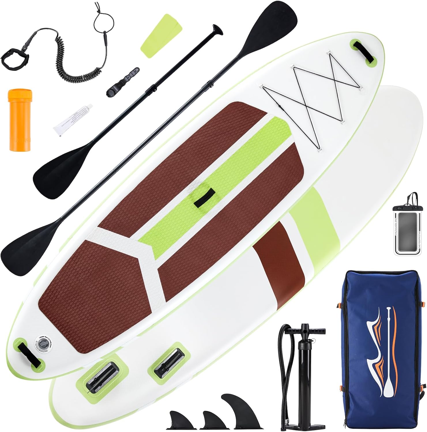 DUMOS Inflatable Stand Up Paddle Board, 10.5'×33'' Paddle Boards with Non-Slip Deck, Durable Advanced Material and Complete SUP Accessories for All Skill Levels