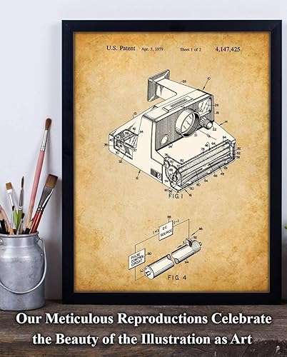 Miniatura 7 de Polaroid Camera Patent Print - Old Camera Retro Decor, Self Developing Camera, Photo Studio Wall Poster, Gift for Photographers and Antique Camera