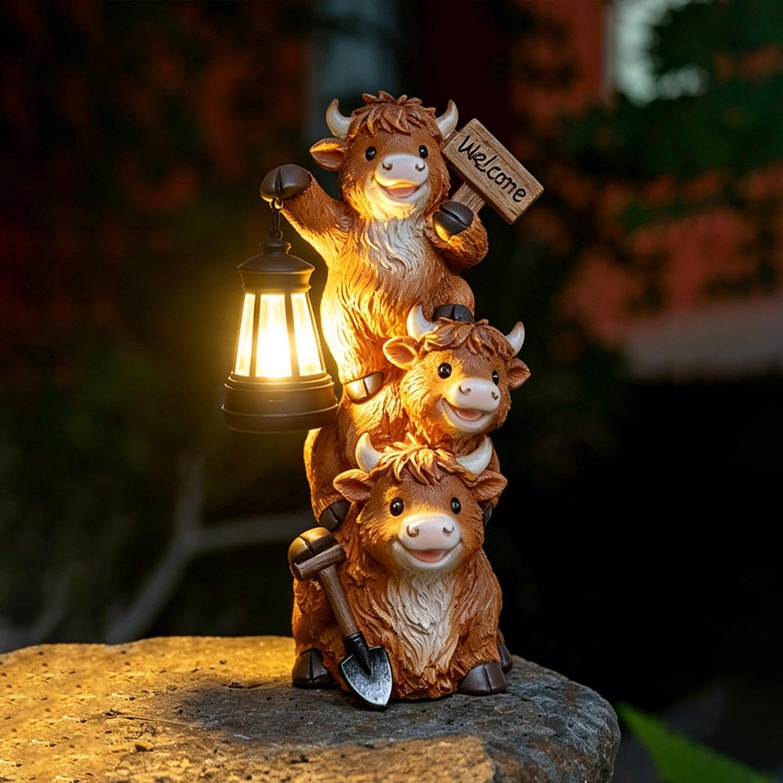 Generico Statue Per Esterni Ornamento Luminoso In Resina Con Benvenuto | Solare Da Giardino Per Paesaggistica Terrazza Esterno Cortile Prato Patio Portico