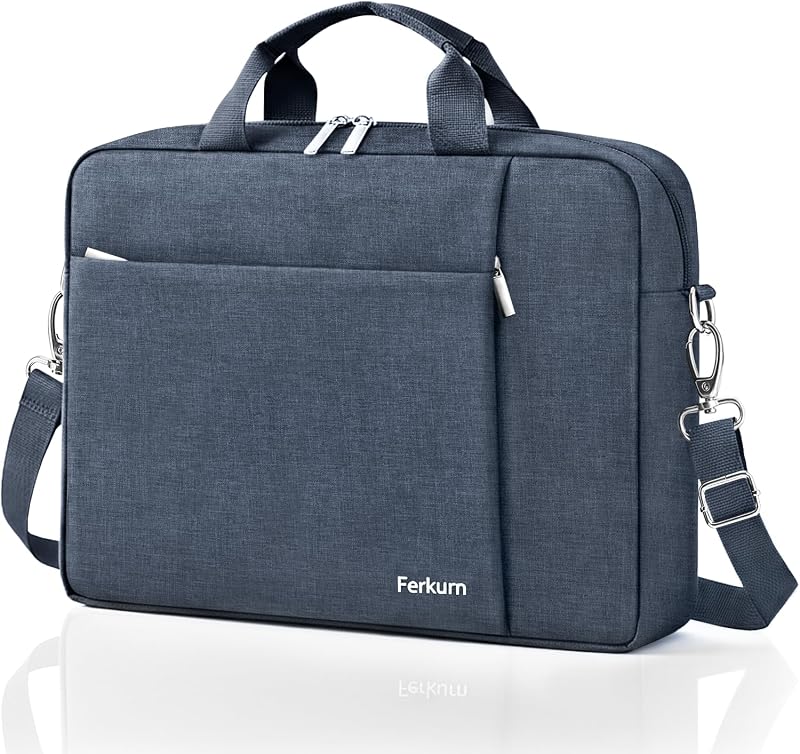 Ferkurn 17 17.3 Inch Laptop Bag Case Women Men Compatible with HP OmniBook Envy Omen Pavilion/LG Gram/Dell Inspiron Precision/Yoga ThinkPad, Carrying Briefcase Messenger Computer Bag 18 inch, Grey