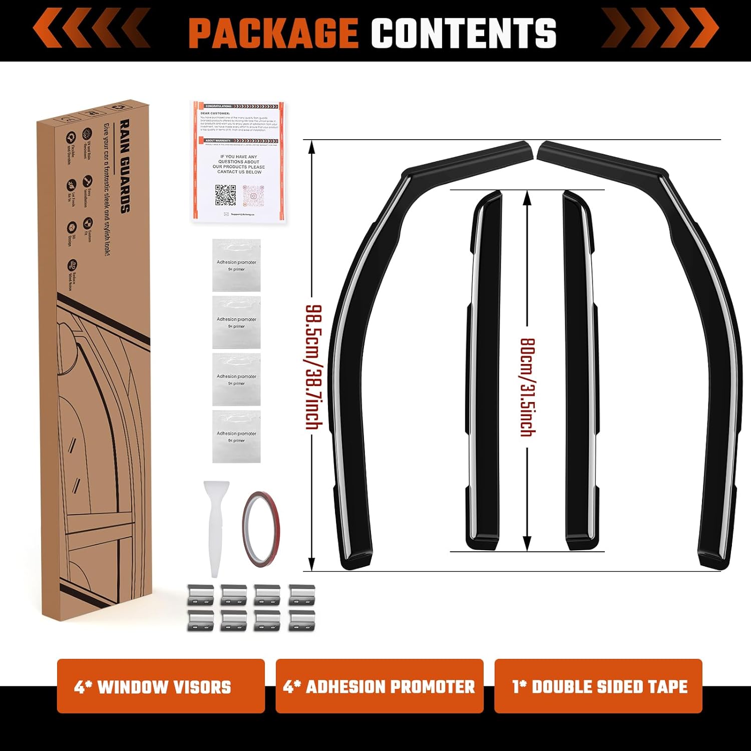 in-Channel Rain Guards Compatible with RAM 1500 2019-2025, Durable Side Windows Wind Deflectors 2019 2020 2021 2022 2023 2024 2025 RAM Rain Guard Black 4 PCS