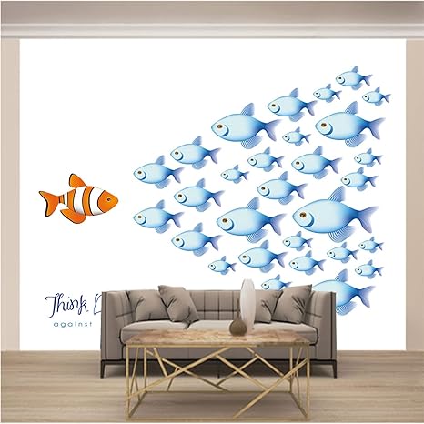 Amazon Zclchq 3d写真の壁紙 カラー 金魚 大壁絵画リビングルーム寝室の背景壁壁画 壁画 Size 280x0cm 壁紙