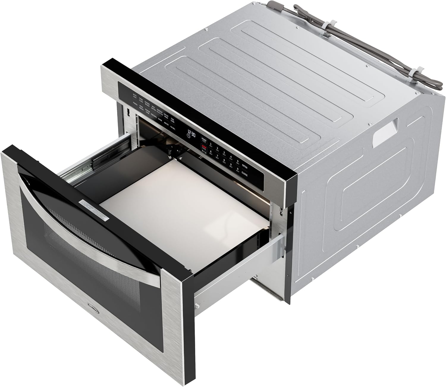 KoolMore 24 in. Built-In Microwave Drawer with Air Fry, Sensor Cooking, Touch Controls & Stainless Steel Interior, 1.2 Cu. Ft.