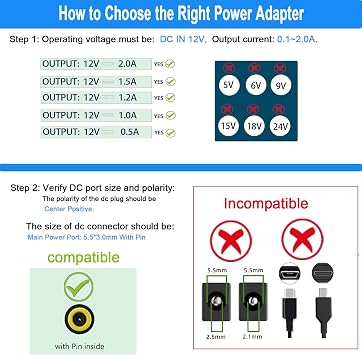 12V 2A Power Supply for Sony Blu-Ray Disc DVD Players. | Compatible with 12Volt Sony Blu Ray BDP-S6700, S3700, BDP-BX120, Models AC-M1208UC, ACM1208UC, M1208 Power Cord Adapter.