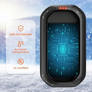 2 Pack Hand Warmers Rechargeable, 2025 New Portable Magnetic Electric with 12hrs Warmth, Double-Sided Heating Pocket Size for Outdoors, Camping - Winter Gifts for Women Men