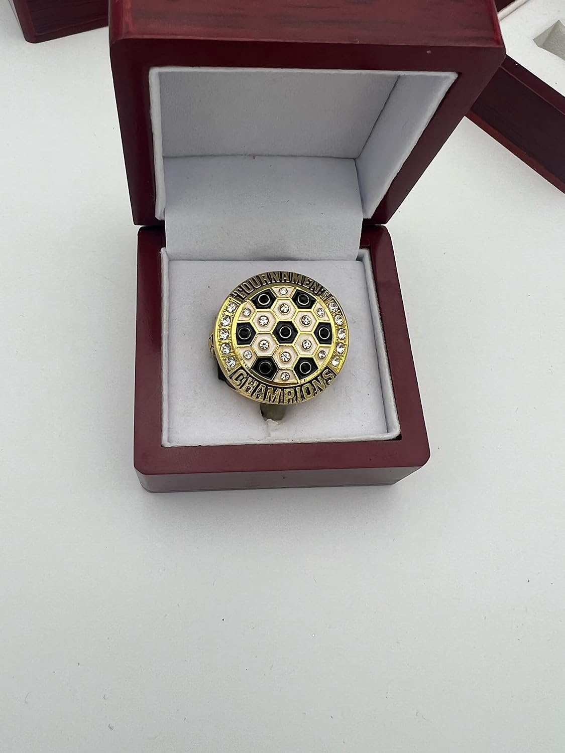 Discount Sports Rings SOCCER CHAMPION RING — GOLD Championship Ring, Player/Tournament Rings 18-4