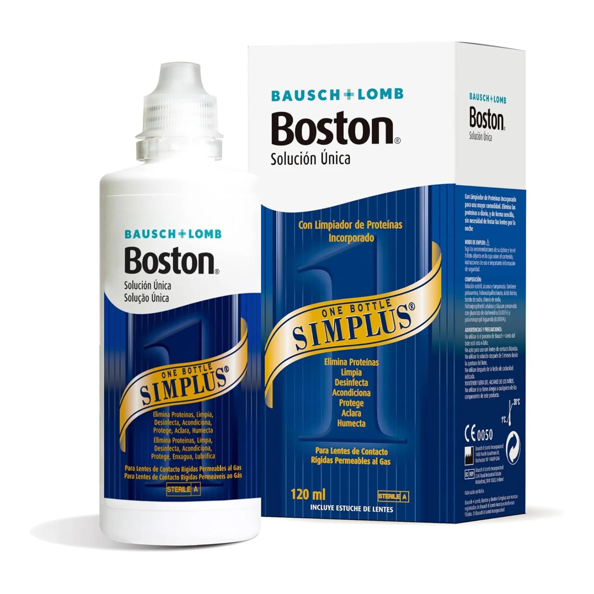 Bausch + Lomb Boston SIMPLUSSolución Única 120ml para lentes de contacto rígidas