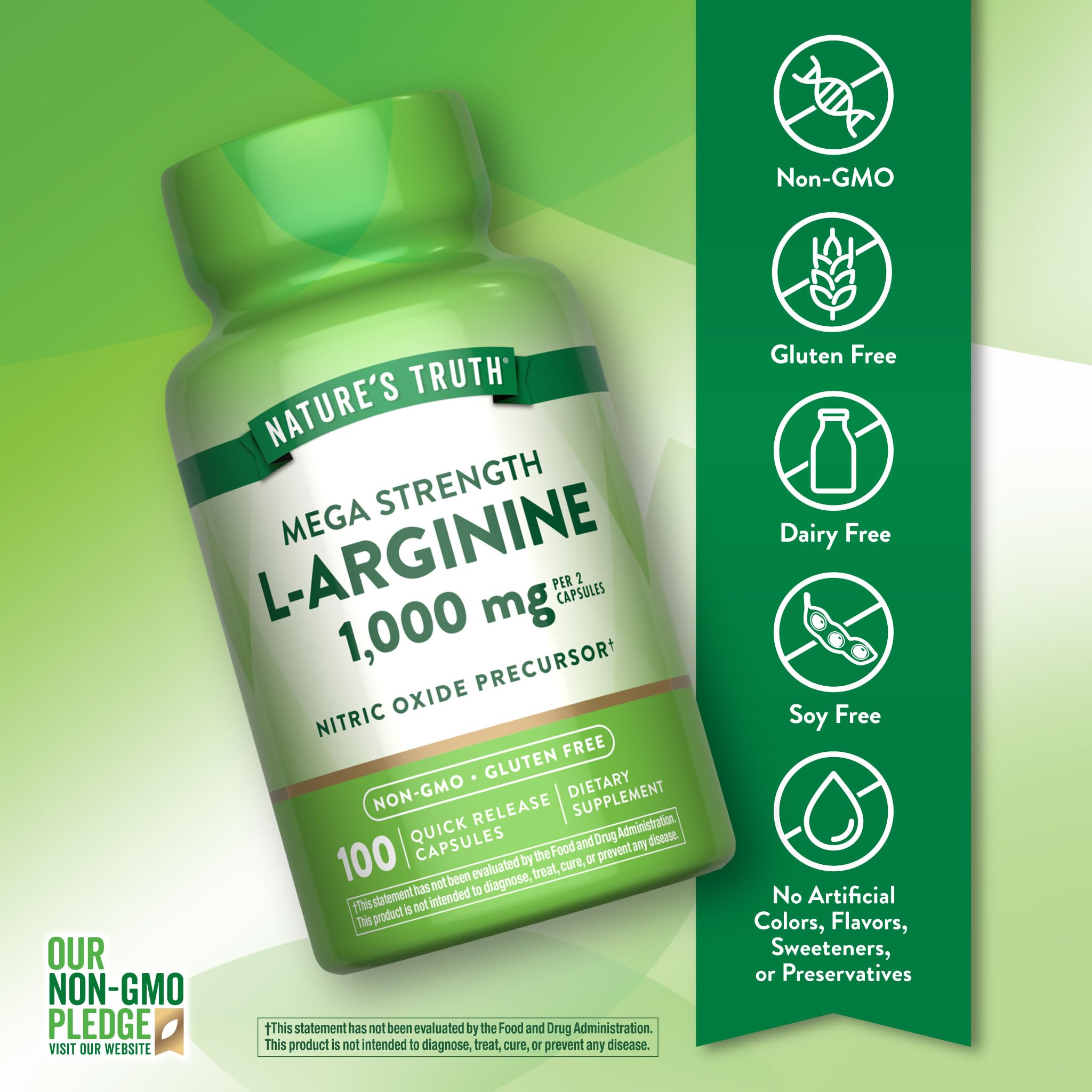 Nature's Truth L-Arginine 1000mg | 100 Capsules | Mega Strength — Amazon image 3