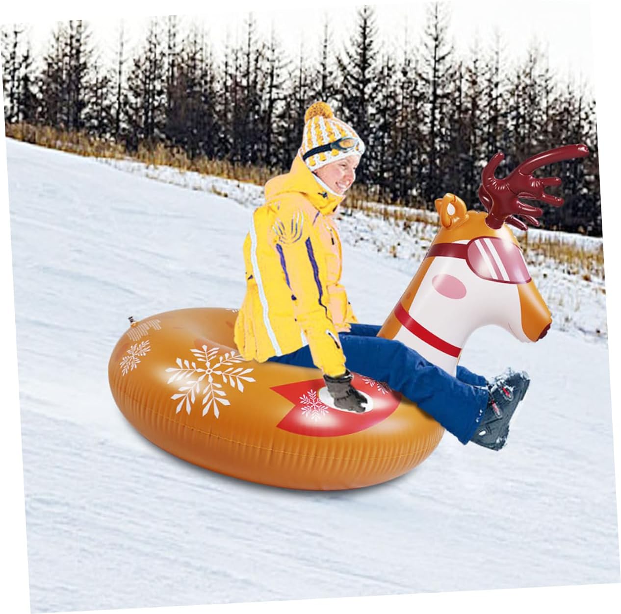 VANZACK 1pc Inflatable Snow Tube for Outdoor Fun Thicken PVC Wear-Resistant Sled for Activities Lightweight Easy to Carry for Camping and Sledding Adventures