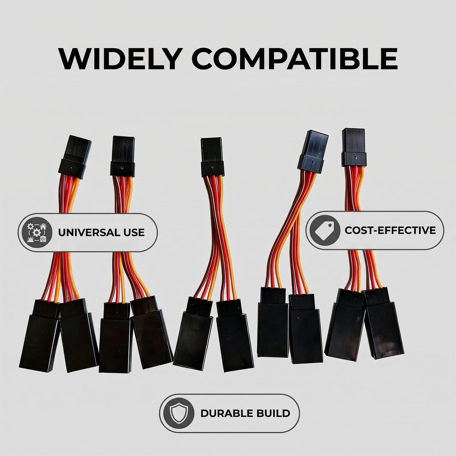 5 Unidades Cable Divisor Y para Servo 20AWG - Cable de Extensión para Receptor RC - Compatible con Futaba, JR, Hitec - 7 cm