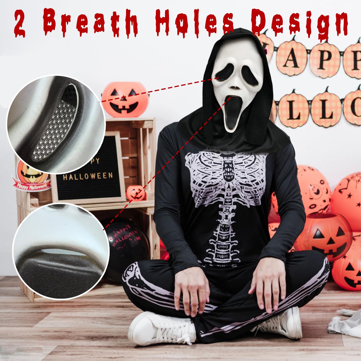 Kuataty Halloween Masks Horror Latex Mask Halloween for Men and Women Scary Masks Costume for Halloween Party Masquerade Ball, Carnival - Image 4