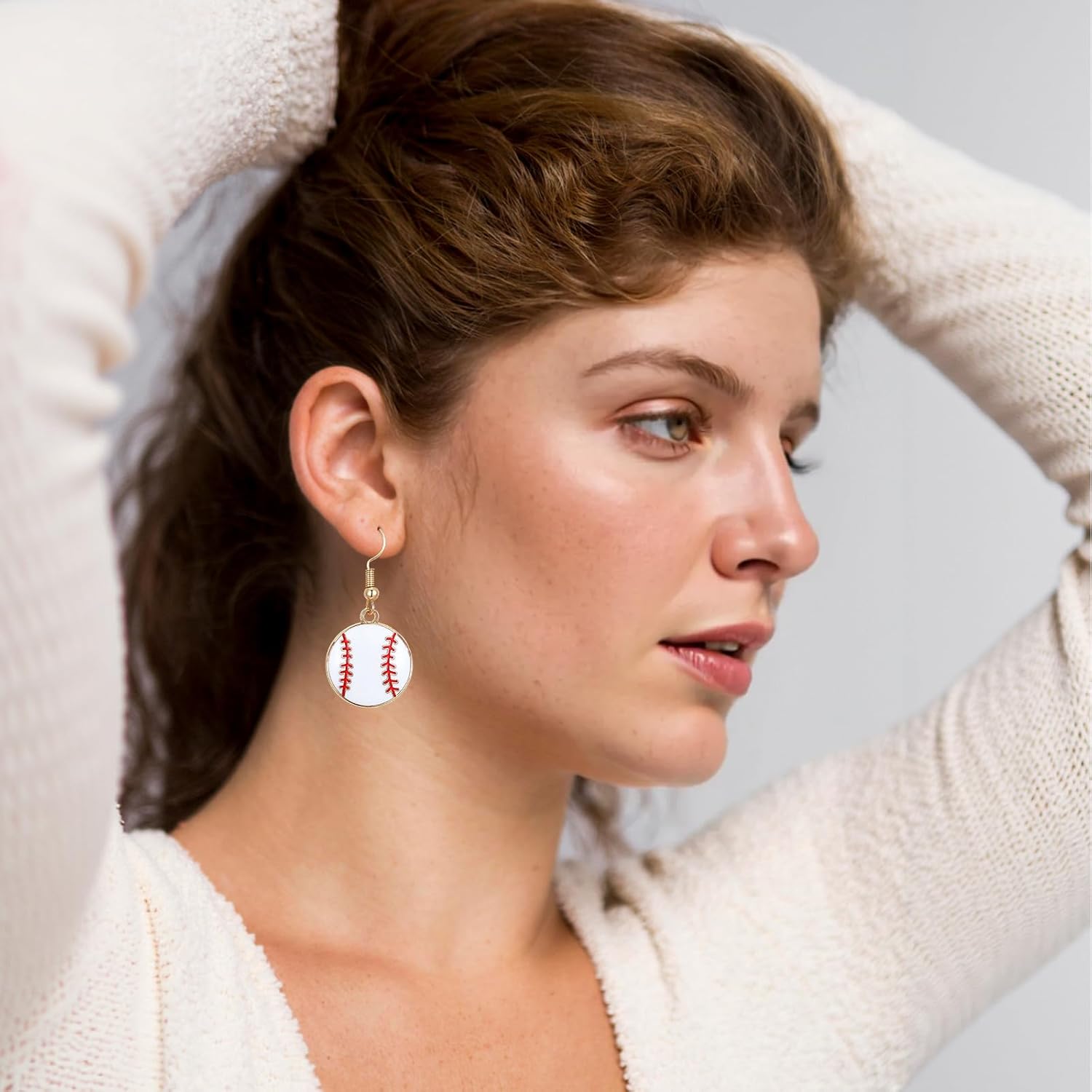 Baseball Earrings for Women Baseball Dangle Earrings Sports Ball Shape Softball Earring Baseballs Player Holiday Party Game Day Jewelry Accessories for Women Girls Fans Gifts - Image 3