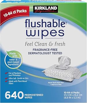 Kirkland Signature Kirkland signature moist flushable wipes 632 wipes, 632 count, White