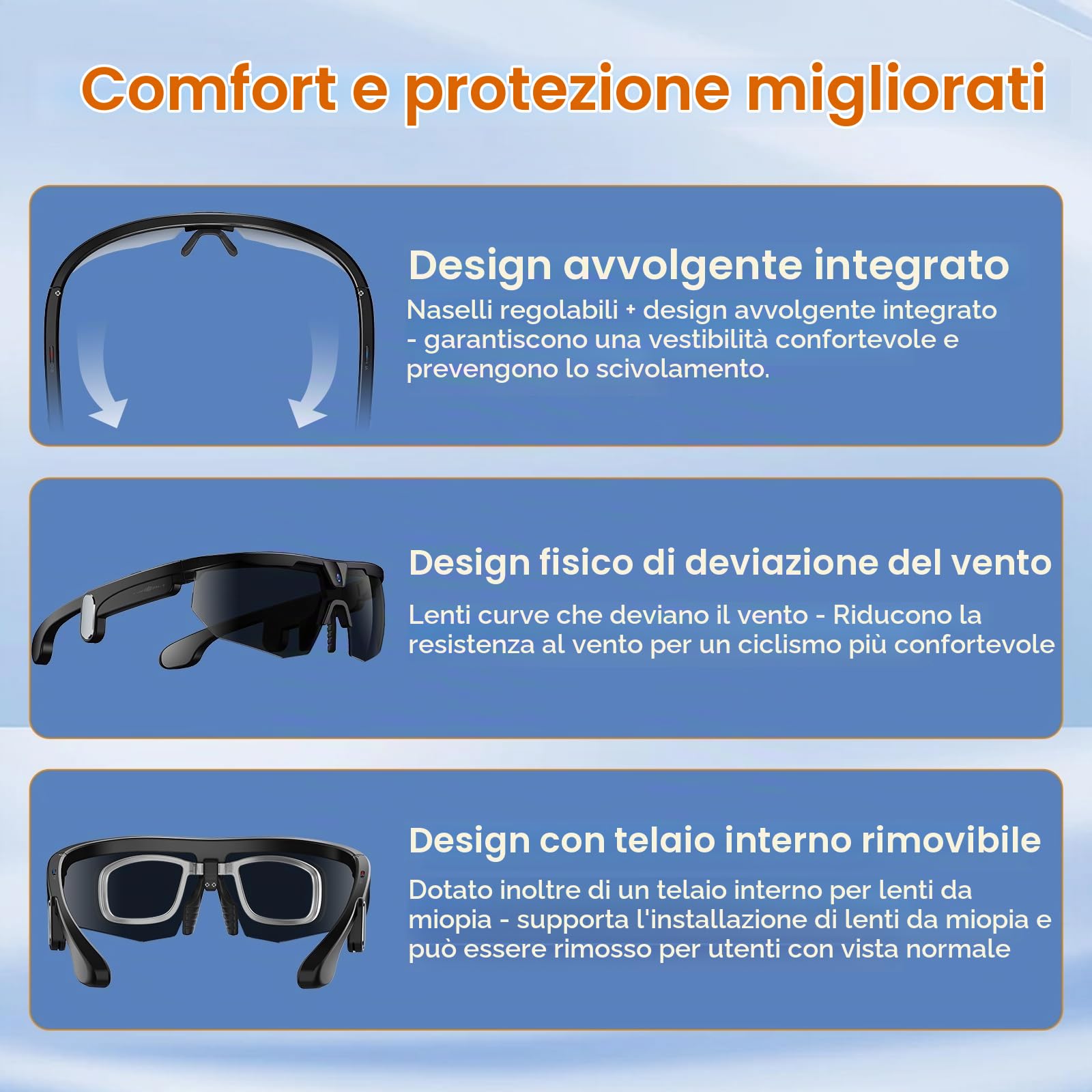 GenXenon Occhiali Smart Con Camera, Registrazione Video 4K, Fotografia, Riconoscimento oggetti AI, Occhiali Da Sole Con Fotocamera Per Sport All’Aperto Come Ciclismo, Sci E Escursionismo (Nero)