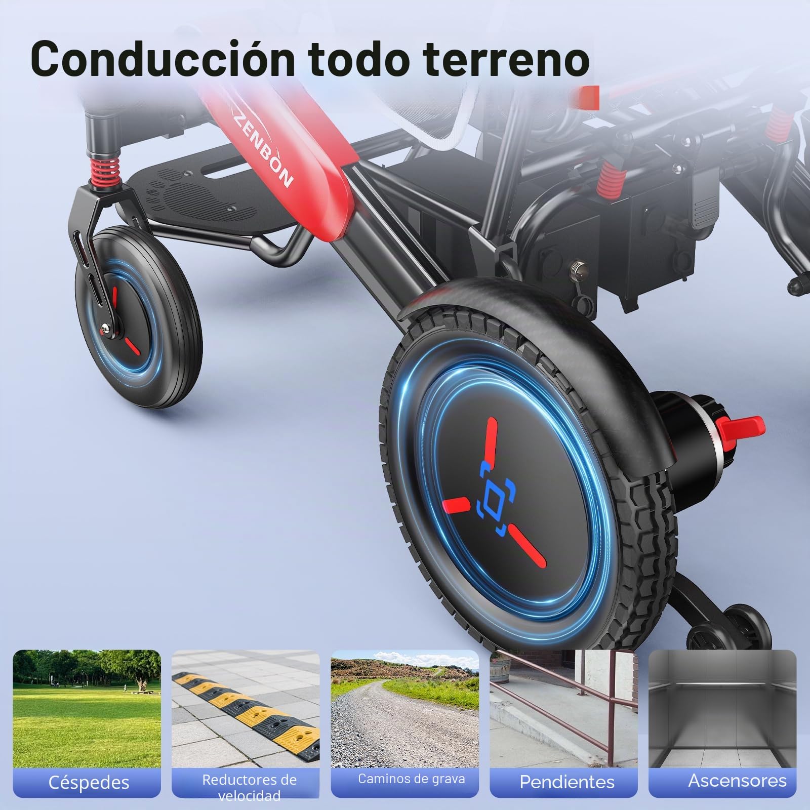Silla de ruedas eléctrica plegable ligera: 700W Silla de ruedas eléctrica con ayuda deslizante trasero, 2 * 12 AH Sillas de ruedas eléctricas para personas mayores de hasta 150 kg