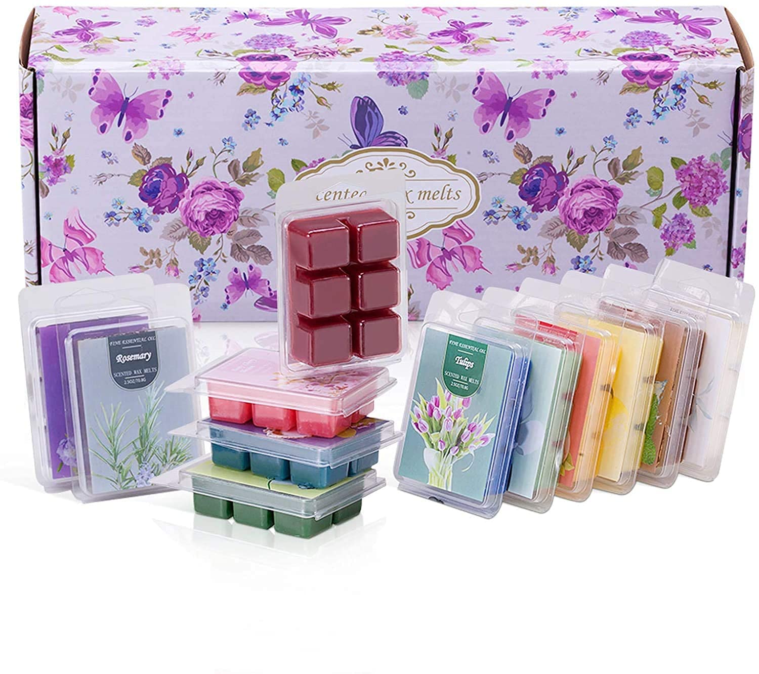 YAAH Scented Wax Melts Cubes, Melts, Soy for Warmers, Cubes Gift Set, Baby Powder 12 Pack Valentines Day Gifts Her (12 X 2.5oz), Red