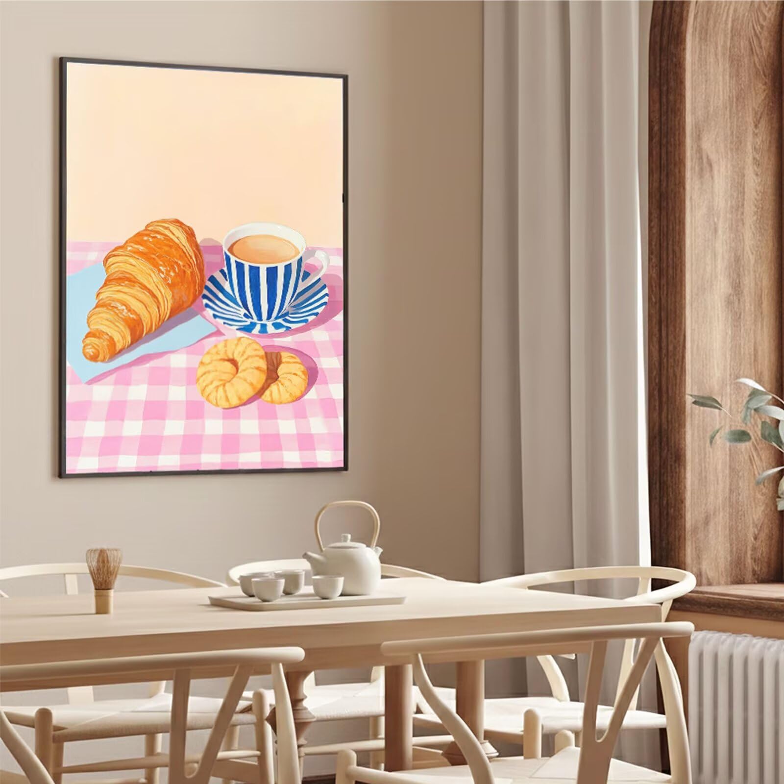 Dipingere con i Numeri Adulti Rosa Dipingere con i Numeri Caffè Paint by Numbers Hobby Creativi Adulti Fai Da Te Tela di Pittura a Olio Kit, Decorazioni Donna Regalo 60x90cm Senza Cornice Y3-1213