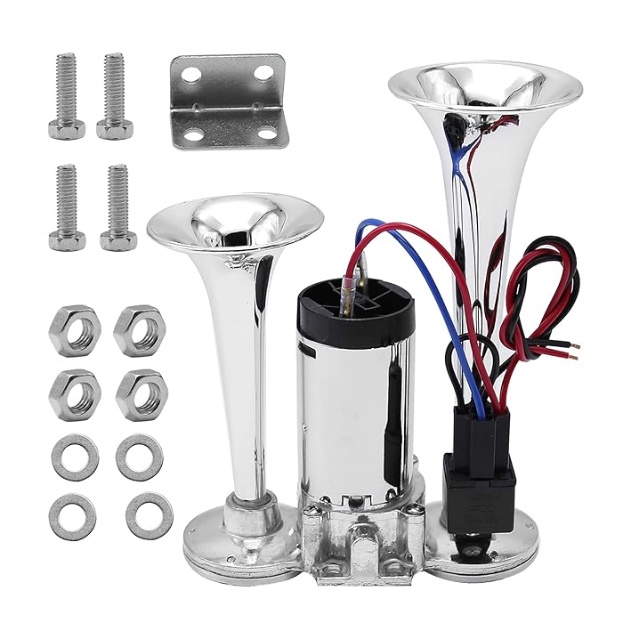 Buy Saihisday 600DB Air Horn Kit 12V Dual Trumpets Super Loud Air Horn