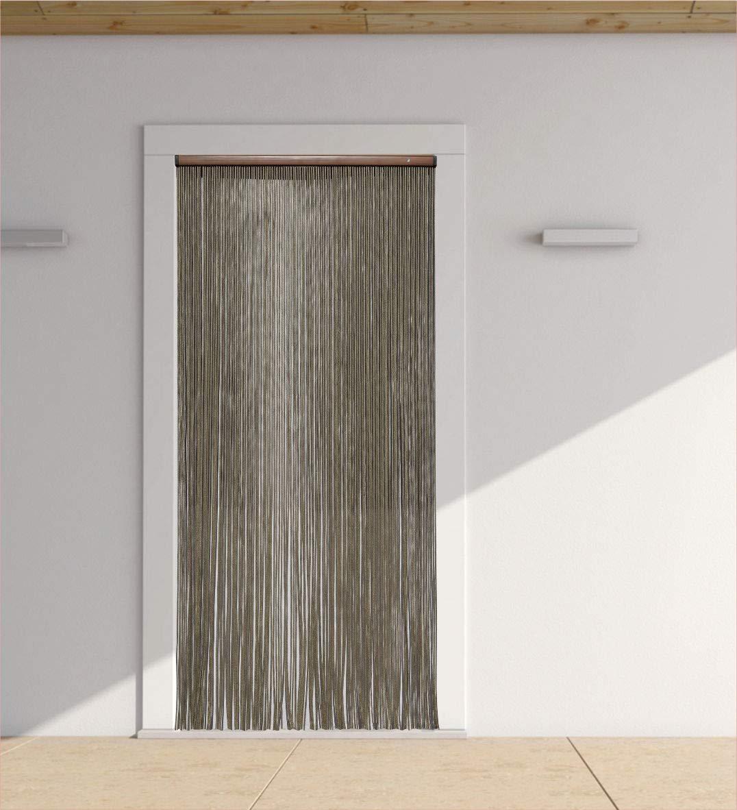 TENDA ANTIMOSCHE PER PORTA IN CORDA modello BRAID cm.120x230 (beige/marrone)