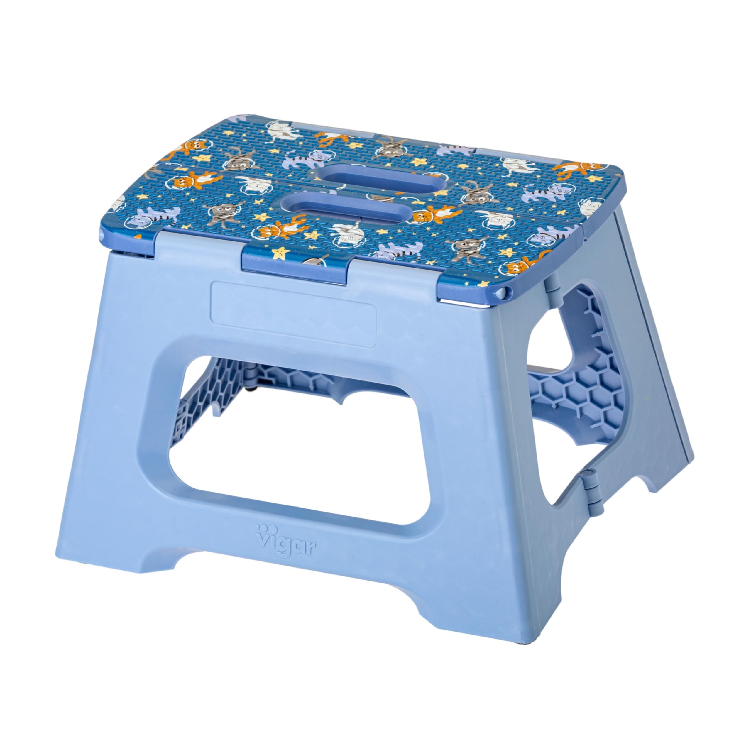 Vigar Compact Non Slip Bamboo On Top Foldable Stool/Step Black 27cm