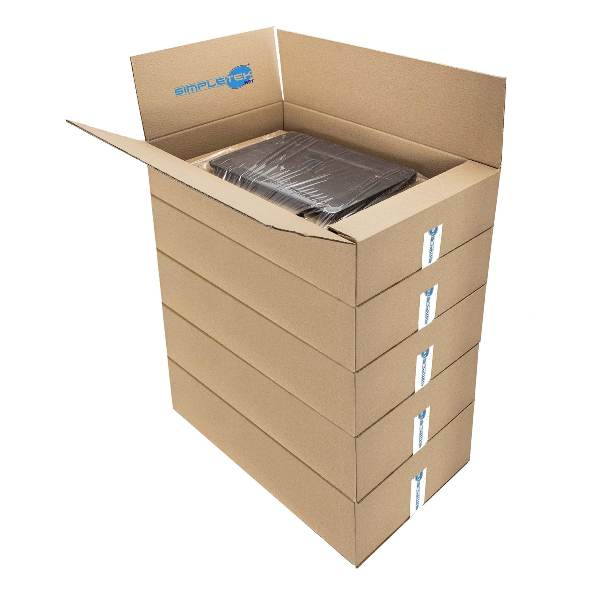 SIMPLETEK 5 x wewnętrznych kartonowych pudełek foliowych na notebooka, minikomputery i akcesoria | opakowanie ochronne do zawieszania, 57 x 37 x 13 cm