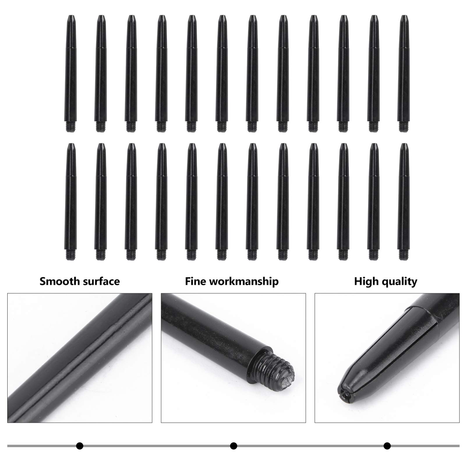 LIOOBO Shafts Standard 2BA Screw Thread Plastic Tips Outdoor Sports 100pcs (Black)