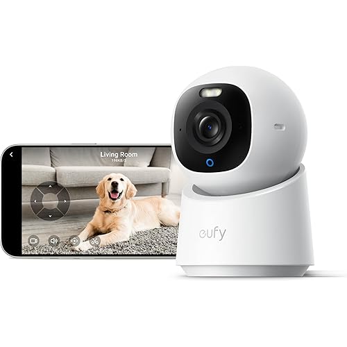 eufy Security 4K Indoor Camera E30-No Subscription,Work as Pet Camera,Nanny/Baby Monitor,360° Pan&Tilt,AI Auto Tracking,AI Detection,24/7 Recording,Color Night Vision,Two-Way Audio,Works with HomeKit