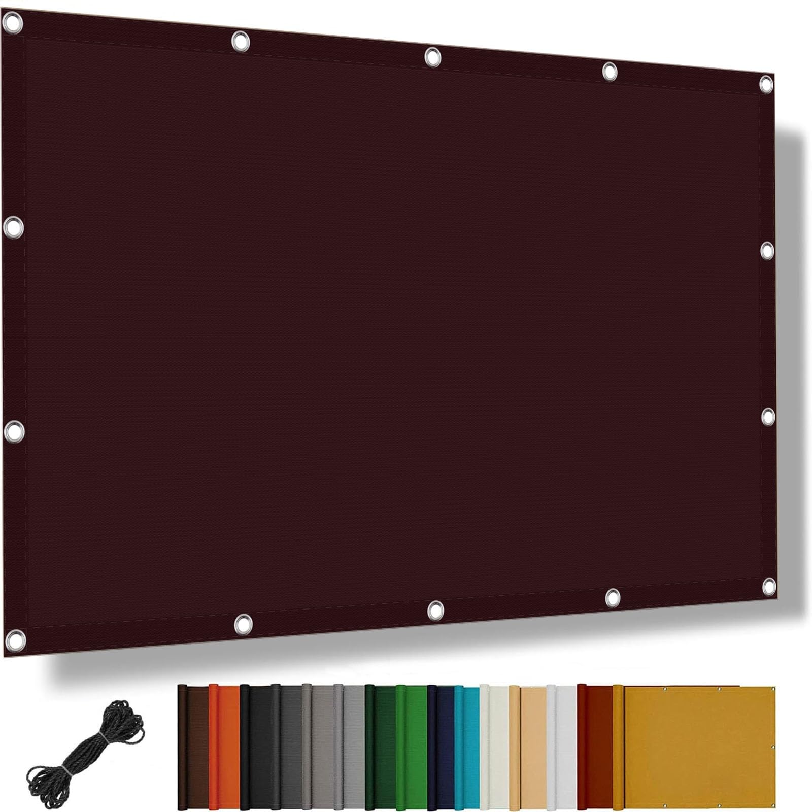 Toile ombrage imperméable 2.1x3m bâche de protection anti-UV pour l'aménagement extérieur vin rouge