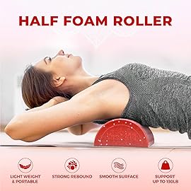 Yes4All Half Roller EPP - Red Snow, 12 inches, Extra Firm Muscle Therapy Foam Roller
