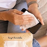 Vista 5 de Tiny Twinkle Toallitas secas 100% algodón para bebé, 480 unidades, uso húmedo o seco, sin olor (fragancia), hipoalergénicas y sin productos