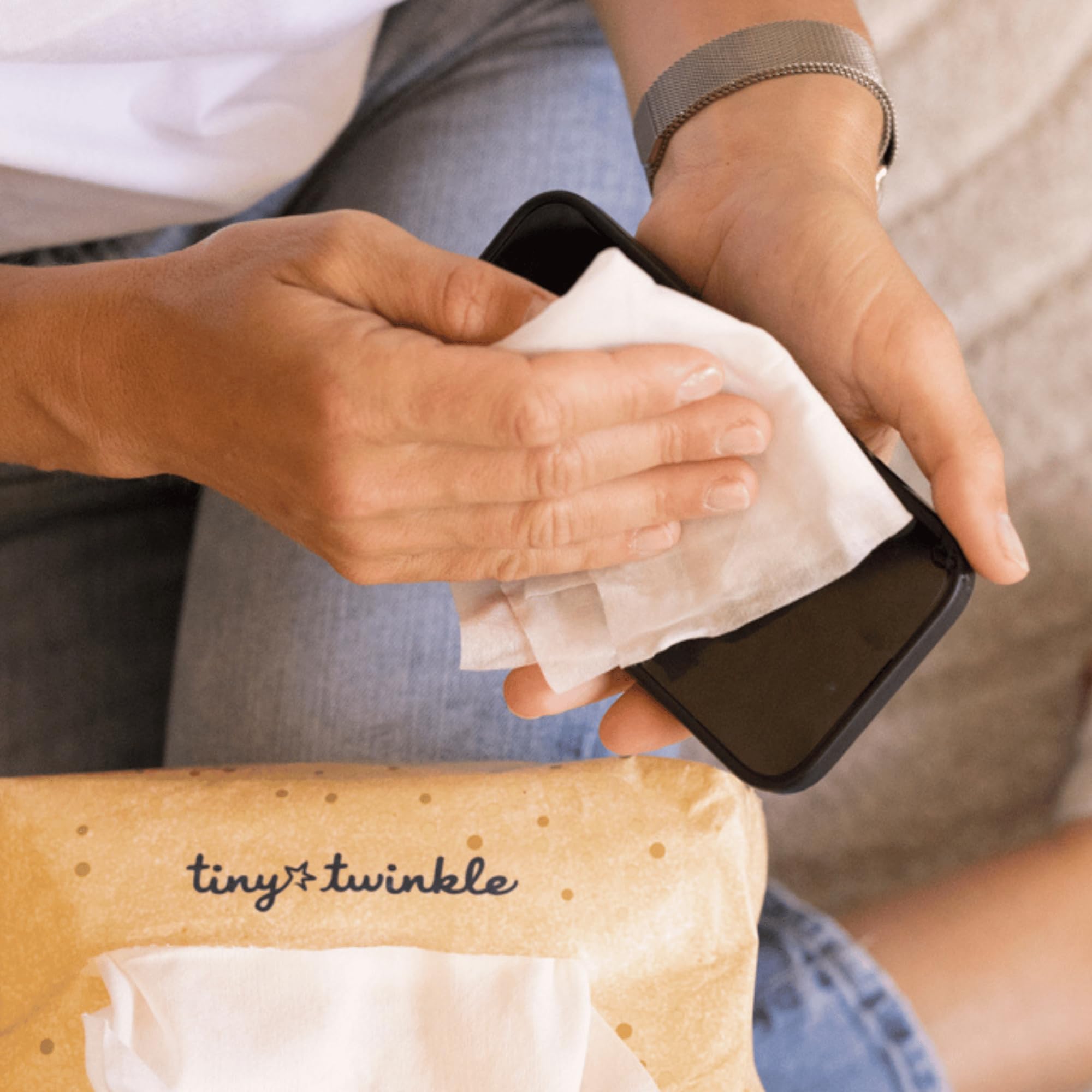 Tiny Twinkle Trockentücher aus 100 % Baumwolle, 480 Stück, feucht oder trocken, parfümfrei, hypoallergen, kaschmirähnliche Weichheit, stark und saugfähig, ideal für Windelwechsel, Bad, Mahlzeiten und