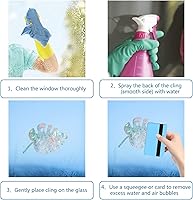Vista 59 de GORGECRAFT 16 calcomanías de alerta de vidrio para ventana de mariposa, anticolisión, animales, arcoíris, para pájaros, pegatinas, película