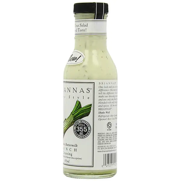 BRIANNAS - Home Style Classic Buttermilk Ranch Dressing – Fine Salad Dressing made with Premium Ingredients - Gluten Free, Kosher, & Low Sugar Dressing - 12 oz. Bottle (Pack of 2) 4