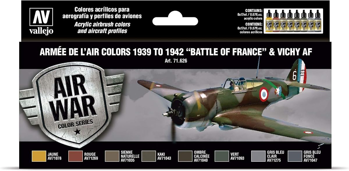 Vallejo VAL71626 AV Model Air Set-Arm e de l'Air Colors(1939-42)