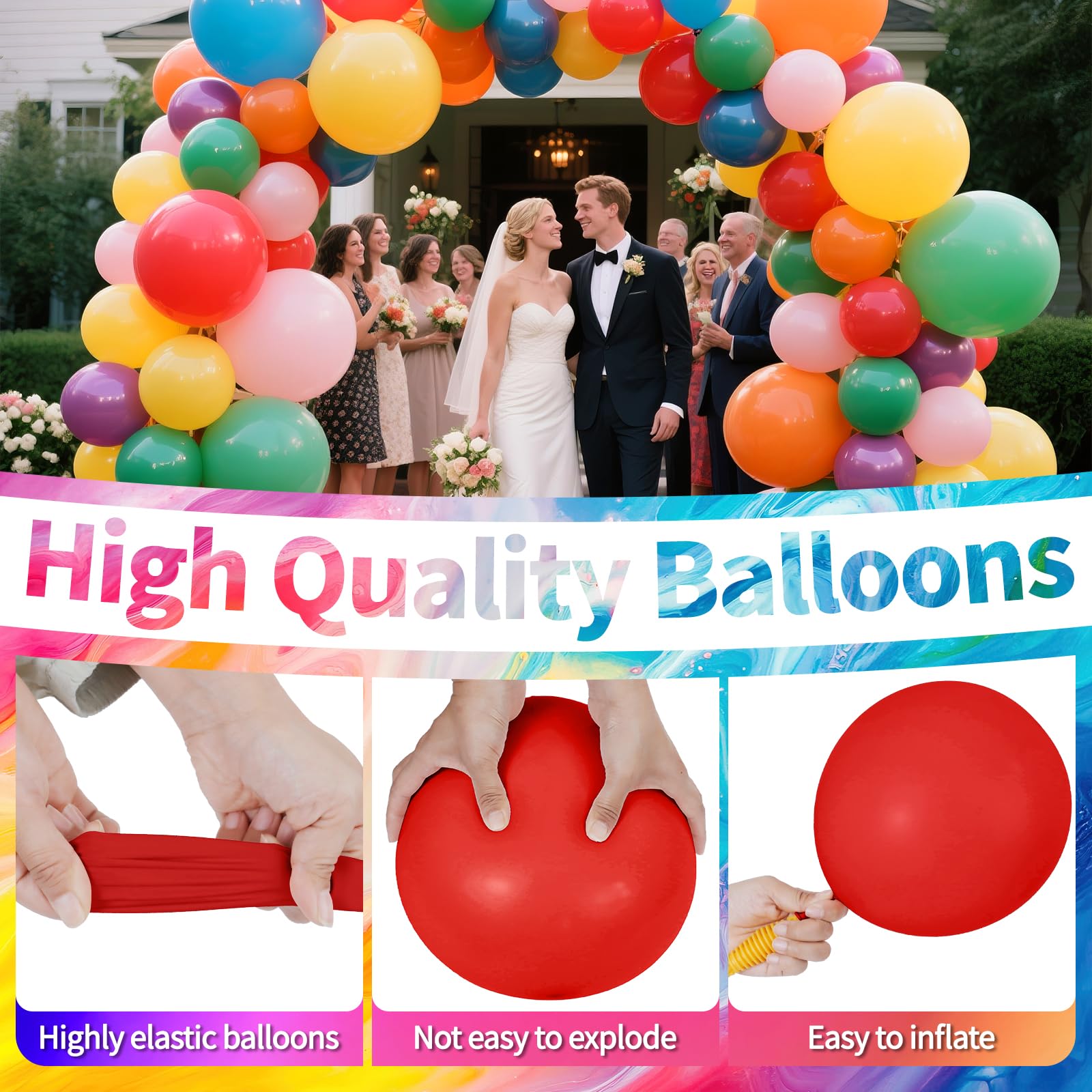 120 Rainbow Balloons - Birthday Party Decorations -2