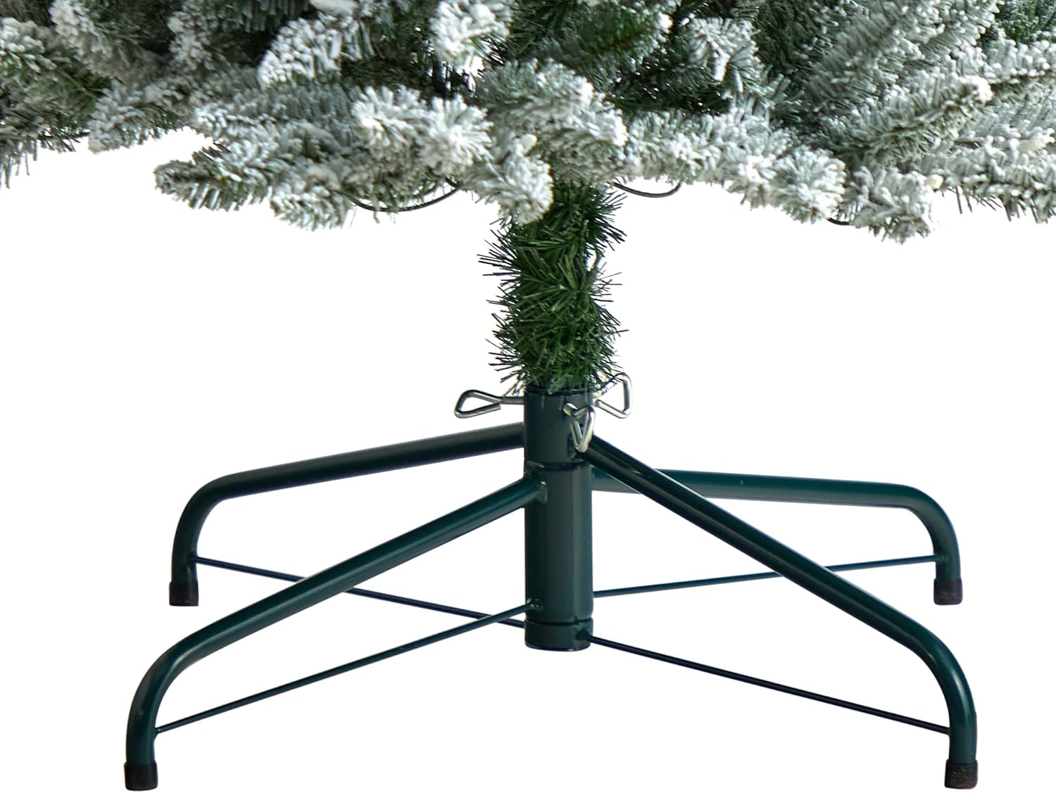 Nearly Natural 10ft. Flocked Pencil Artificial Christmas Tree with 700 Clear Lights and 1145 Bendable Branches