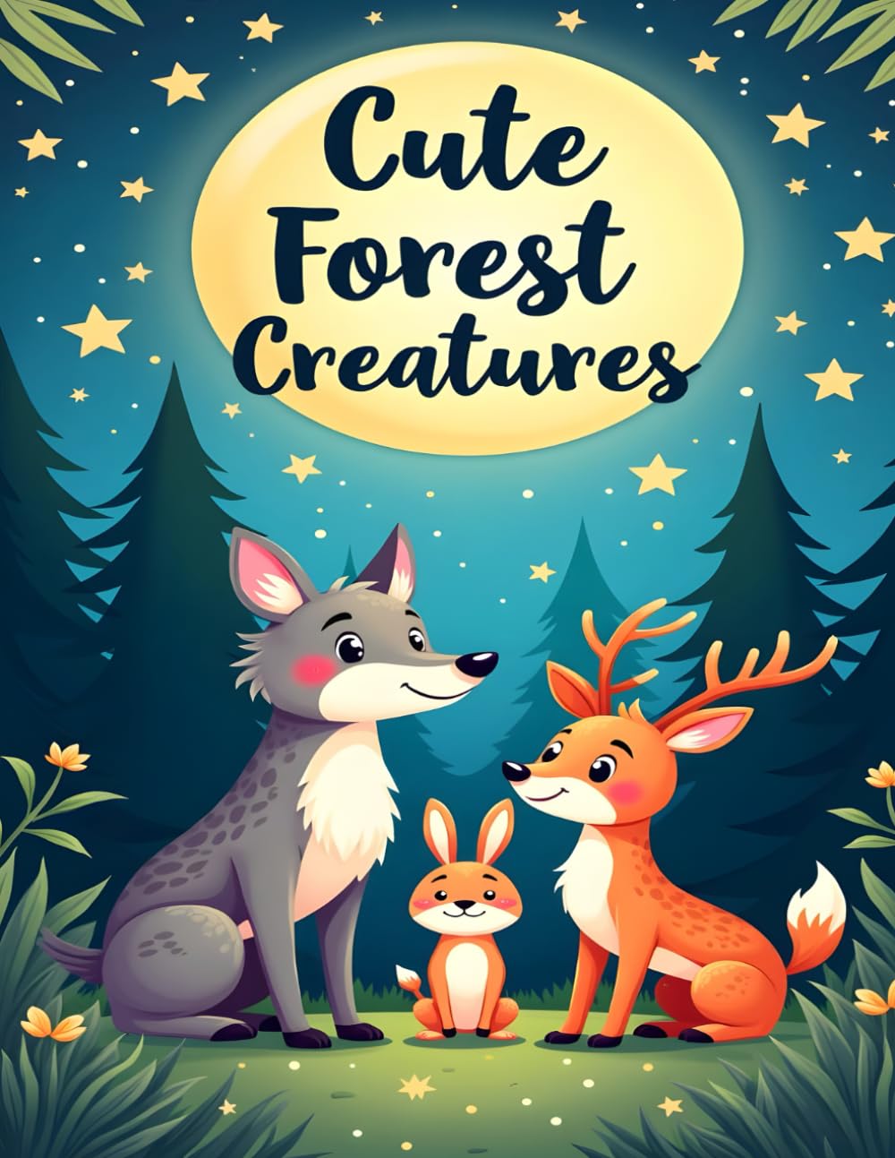 CUTE FOREST CREATURES: ADORABLE WOODLAND ANIMALS TO COLOR: FOX, DEER, BEAR, SQUIRREL, OWL AND MORE